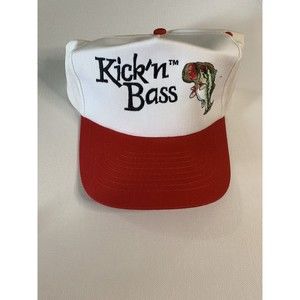 Vintage Kick’n Bass SnapBack Trucker Hat KC Caps Fishing Kickn Bass